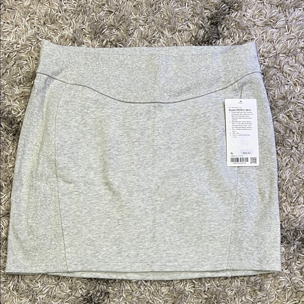 NEW Lululemon Gray Scuba HR Women's Mini Skirt